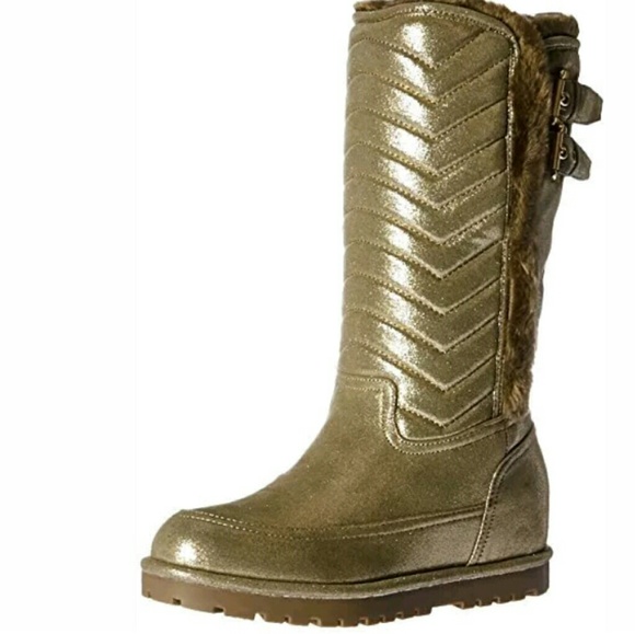 Guess Shoes - New Guess Gold Shimmer Ferrah Riding Boots Sz 7